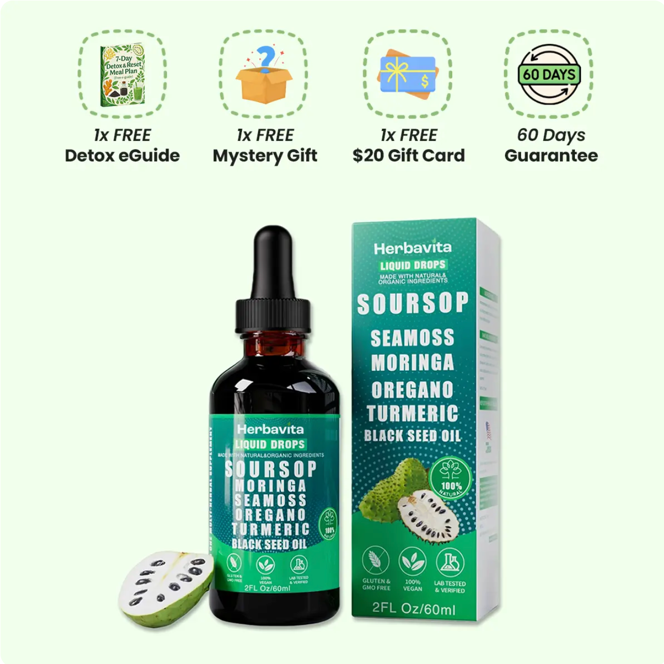 100% Organic 10-in-1 Soursop Extract Drops